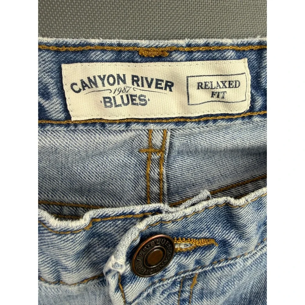 Canyon River Blues Jeans Mens Light Wash Relaxed Fit Denim‎ 35x32